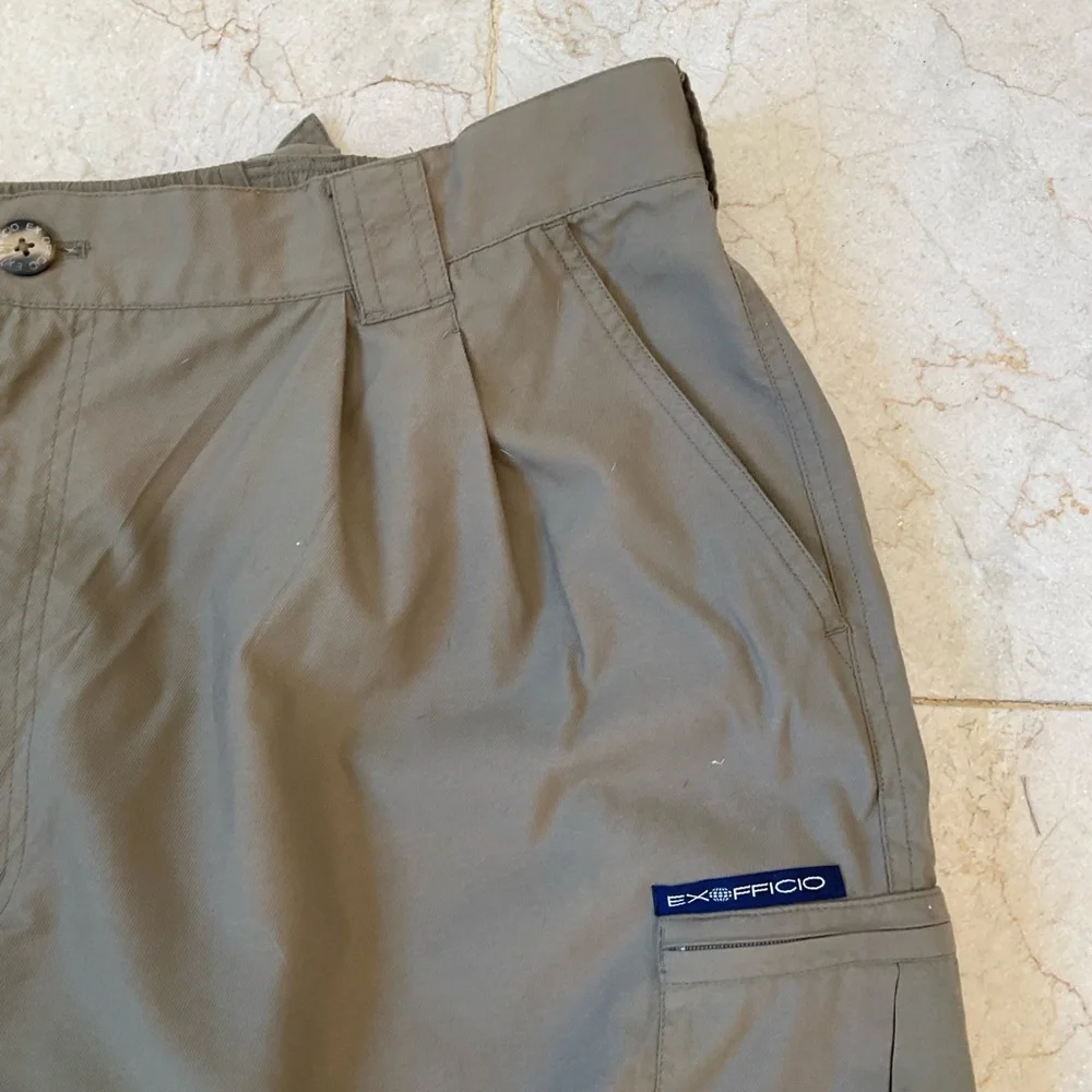 Exofficio Convertible Cargo Pants Men XL Tan Outdoors Hiking Fishing 32" Inseam - Picture 3 of 13